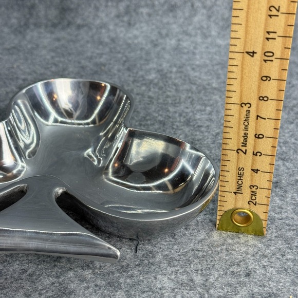 Vintage Metal Club‎ Shaped Card Theme Snack Plate Tray Silver Color Party Poker - Picture 4 of 8